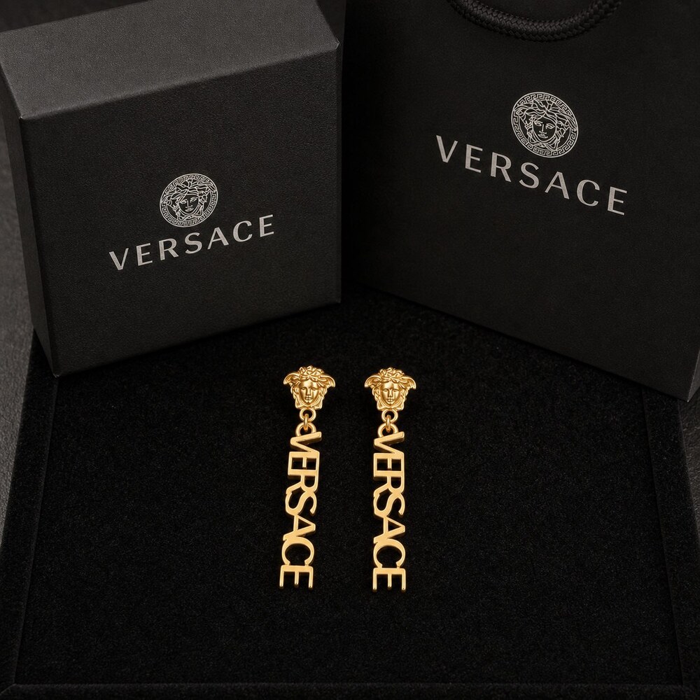Versace Bold Statement Earrings Style 6 | New with Box - Picture 2 of 9